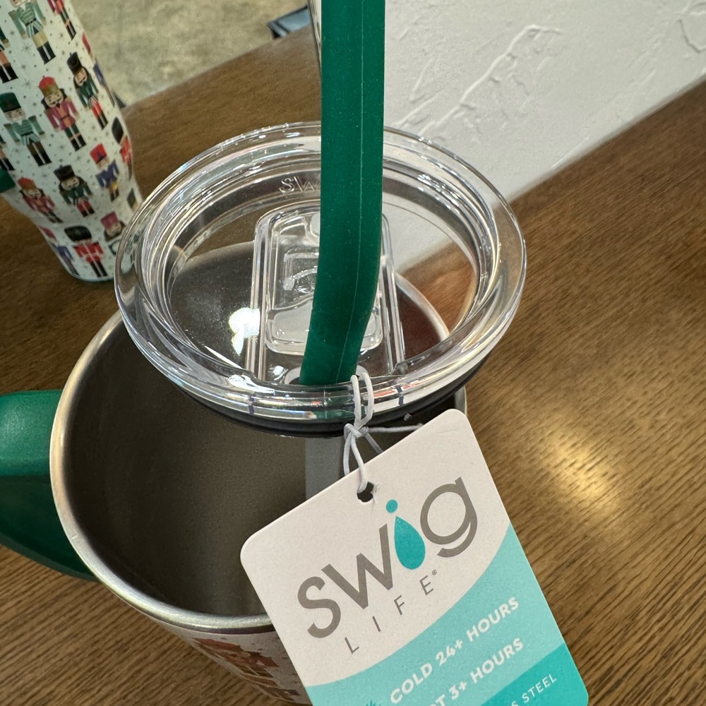 Swig Life Stainless Steel Tumbler with Green Handle
